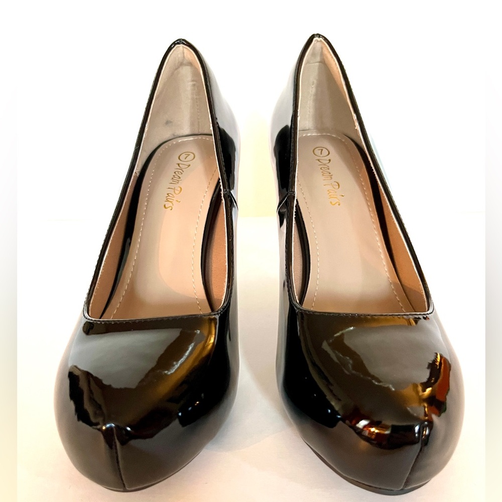 Patent Leather Stiletto Platform Pumps Size 7 with 3” heel 🔥 in BLACK — NWT